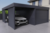 Carport mit integrierter Garage aus PIR-Platte - 2x Jalousie Wand