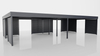 Reihen-Carport - 8x Jalousie Premium Wand