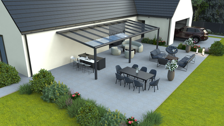 Terrassenüberdachung von 9x3,5 m