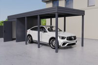 Einzelcarport + Abstellraum auf der Rückseite - PIR - ohne Seitenwände