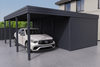 Carport mit Garage aus Wellblech - ohne Seitenwände