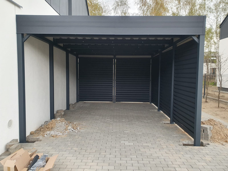 Einzelcarport - 4x Jalousie Premium Wand