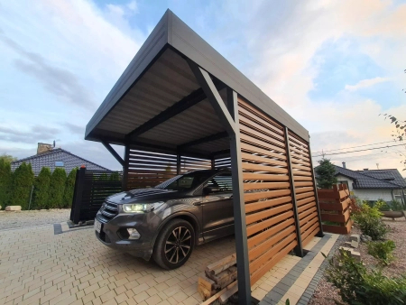 Einzelcarport - 4x horizontale Wand