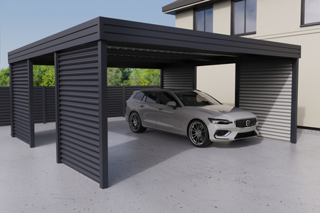 Doppelcarport - 4x Wellblech Wand