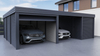 Carport mit Abstellraum und integrierter Garage - Wellblech