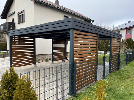 Doppelcarport- 4x Palisade Wand