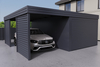 Carport mit PIR-Garage - 2x Jalousie Premium Wand