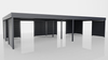 Reihen-Carport - 8x Jalousie Wand