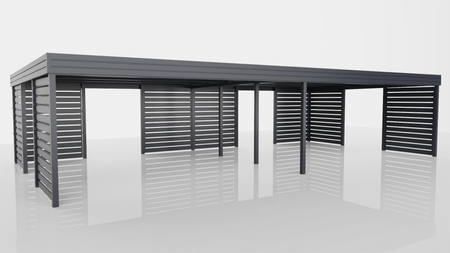 Reihen-Carport - 8x Horizontal Wand