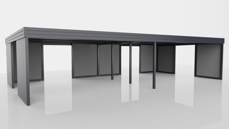Reihen-Carport - 8x PIR-Wand