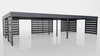 Reihen-Carport - 8x Modern+ Wand