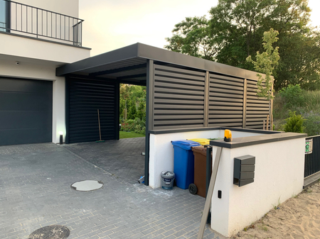 Einzelcarport - 4x Jalousie Premium Wand