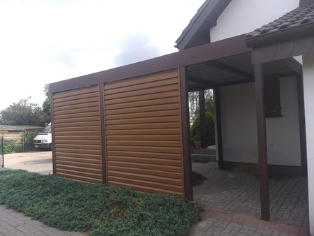 Einzelcarport - 4x Jalousie Premium Wand