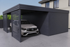 Carport mit Garage aus PIR Platte - 2x Palisade+ Wand
