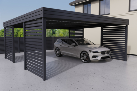 Doppelcarport- 4x Palisade Wand