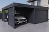 Carport mit Garage aus Wellblech - 2x Wellblech Wand