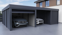 Carport mit Abstellraum und integrierter Garage - Wellblech