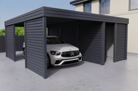 Carport + Abstellraum an der Seite - Wellblech - 2x Jalousie Premium Wand