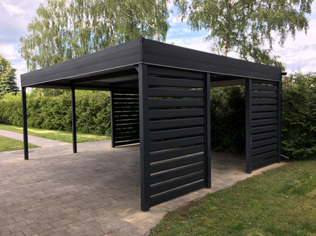 Doppelcarport - 4x Horizontale Wand