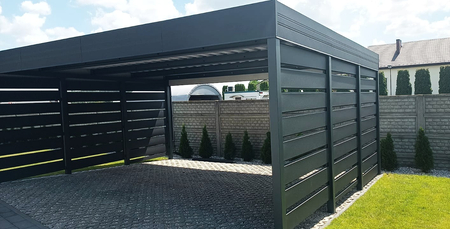 Doppelcarport - 4x Modern+ Wand