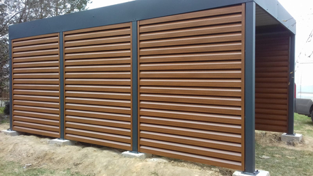 Einzelcarport - 4x Jalousie Premium Wand