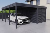 Carport + Abstellraum an der Seite - Wellblech - ohne Seitenwände