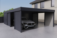 Doppelcarport + Abstellraum auf der Rückseite - PIR - 4x Wellblech Wand