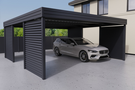 Doppelcarport - 4x Jalousie Wand