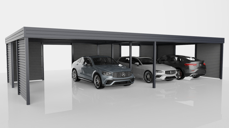 Reihen-Carport - 8x Wellblech Wand