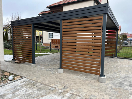 Doppelcarport- 4x Palisade Wand