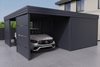 Carport mit Garage aus Wellblech - 2x Modularwand