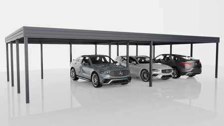 Reihen-Carport - ohne Wände