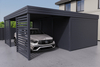 Carport mit Garage aus Wellblech - 2x Palisade Wand