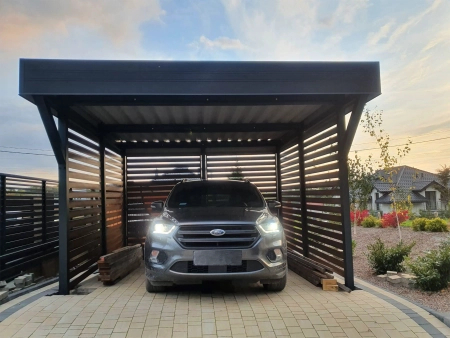 Einzelcarport - 4x horizontale Wand