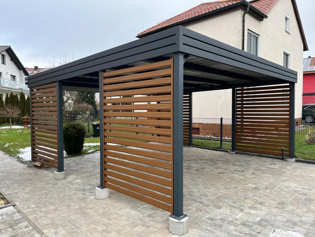 Doppelcarport- 4x Palisade Wand
