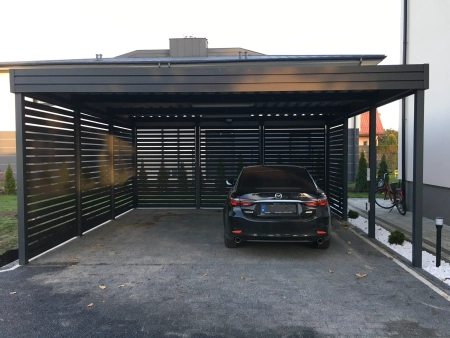Doppelcarport - 4x Palisade Plus Wand