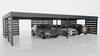 Reihen-Carport - 8x Modern+ Wand