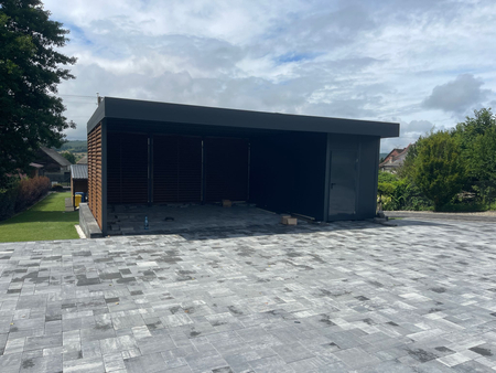 Carport+ Abstellraum an der Seite - PIR - 2x Jalousie Premiun Wand
