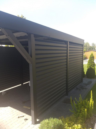 Einzelcarport - 4x Jalousie Premium Wand
