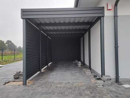 Einzelcarport - 4x Jalousie Wand