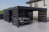 Doppelcarport + Abstellraum auf der Rückseite PIR - 4x Modern+ Wand