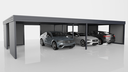 Reihen-Carport - 8x PIR-Wand