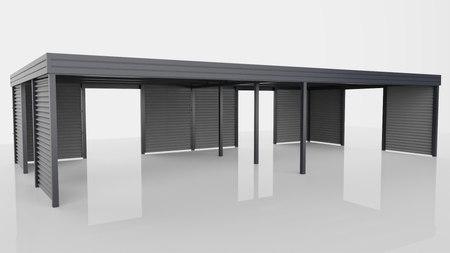 Reihen-Carport - 8x Wellblech Wand
