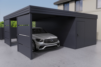 Carport + Abstellraum an der Seite - PIR - 2x Modularwand