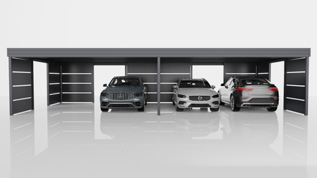 Reihen-Carport - 8x Modularwand