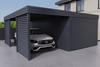 Carport mit integrierter Garage aus PIR-Platte - 2x Jalousie Wand