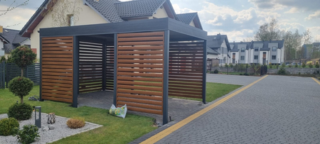 Einzelcarport - 4x horizontale Wand