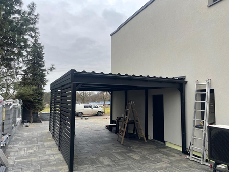 Carport für ein Auto - 4x Palisade Wand