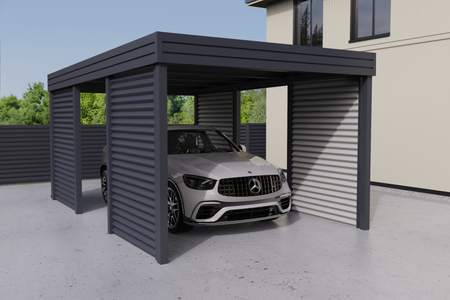 Einzelcarport - 4x Wellblech Wand